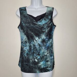 Y2k Sami Jo blue black grunge fairy sleeveless cowl going out top size medium